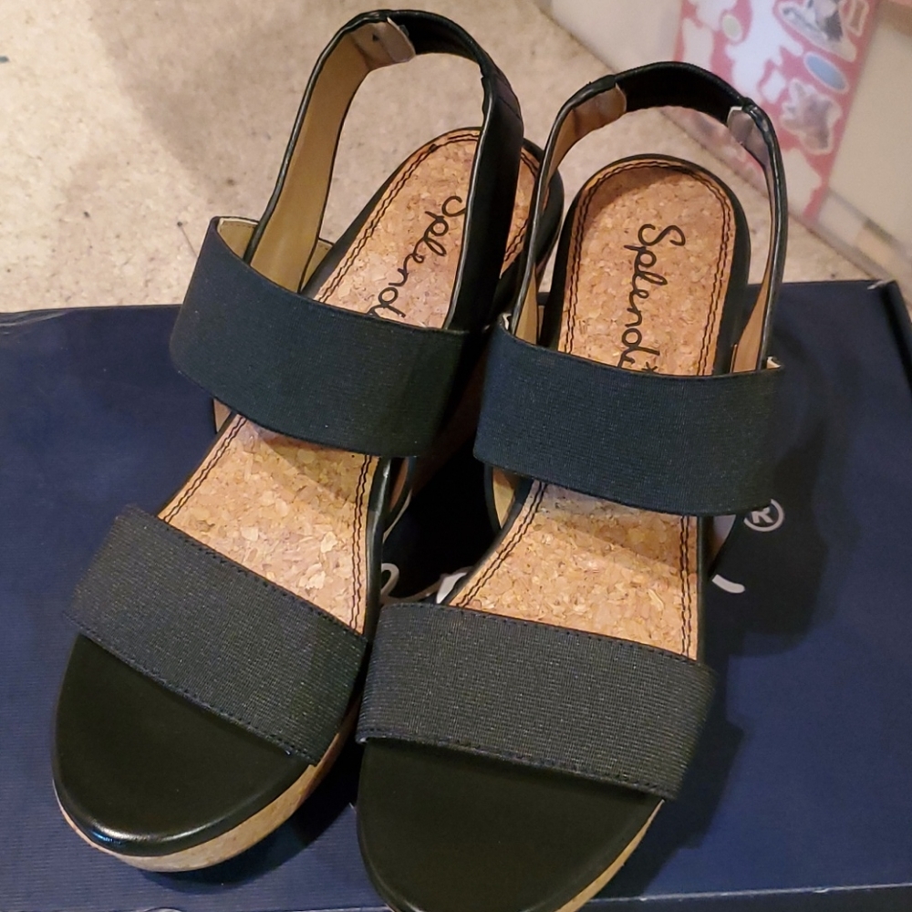 SPLENDID BLK WEDGE HEEL 6.5